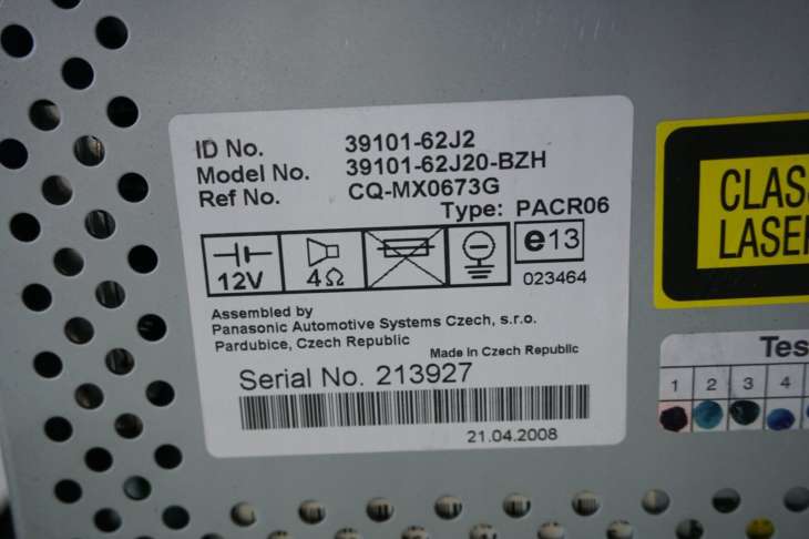Suzuki Swift Mk6 III Radioodtwarzacz Mp3 39101-62j - obrazek 3