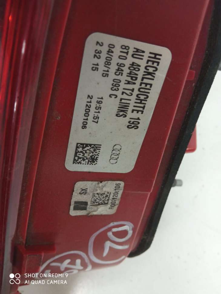 Audi A5 S5 8t Lift Lampa Lewa W Klapę Tył 8t0945093c - obrazek 3