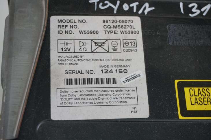 Toyota Avensis Radioodtwarzacz 86120-05070 - obrazek 3