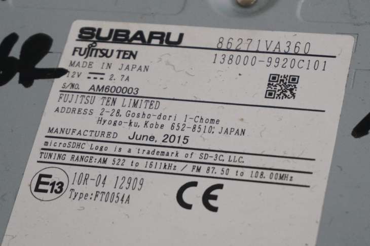 Subaru Levorg Nawigacja Gps 86271va360 72311va170 86277fj010 - obrazek 6