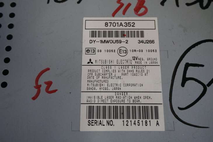 Mitsubishi Asx 2013r 1.8 Did Radioodtwarzacz Radio Panel 8701a352 (NR 51) - obrazek 6