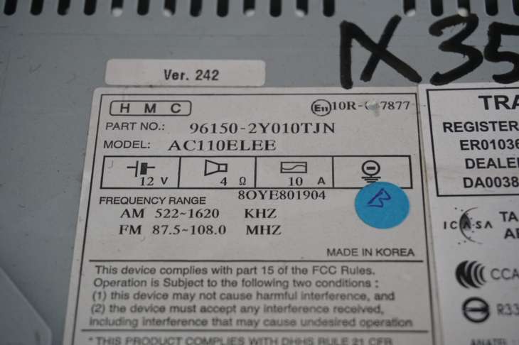 Hyundai IX35 2015r 1.7d Radioodtwarzacz Cd Mp3 96150-2y010 - obrazek 5