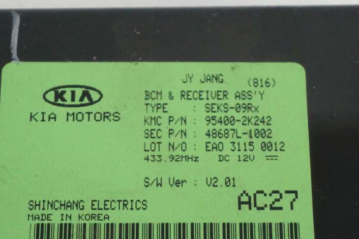 Kia Soul I 2011r 1.6 Diesel Moduł Sterownik Bcm 95400-2k242 - obrazek 3