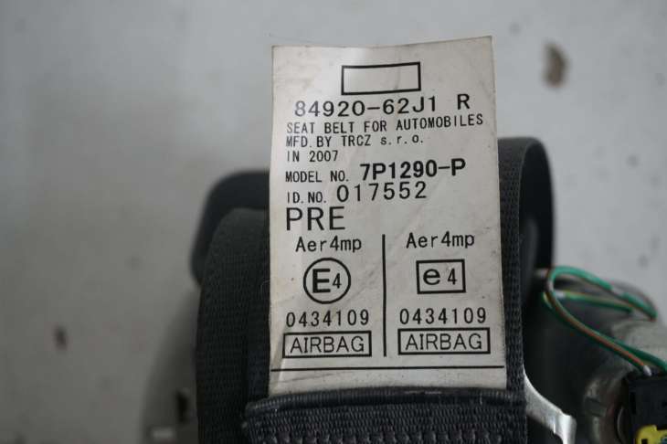 Suzuki Swift Mk6 2007r Pas Bezpieczeństwa Prawy Przód 84920-62j1 Numer 104 - obrazek 2