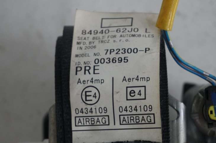 Suzuki Swift Mk6 2007r Pas Bezpieczeństwa Lewy Przód 84940-62jo Numer 108 - obrazek 3