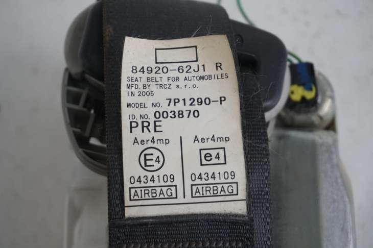 Suzuki Swift Mk6 2007r Pas Bezpieczeństwa Prawy Przód 84920-62j1 Numer 108 - obrazek 3