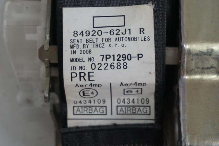 Suzuki Swift Mk6 2009r Pas Bezpieczeństwa Prawy Przód 84920-62j1 Numer 112 - obrazek 3