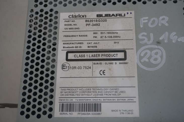 Subaru Forester Sj IV Radioodtwarzacz 86201sg320 - obrazek 4
