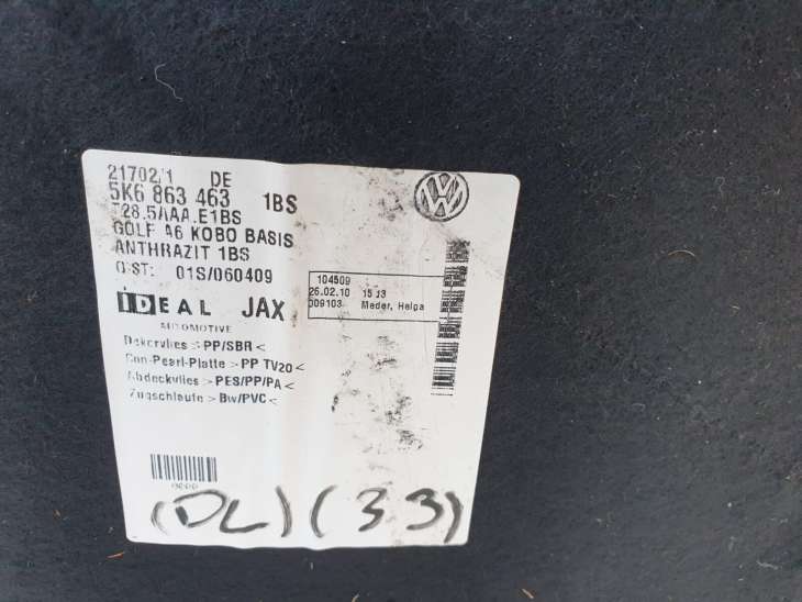 Volkswagen Vw Golf VI Hb Mata Wykładzina Podłoga Bagażnika 5k6863463 - obrazek 6