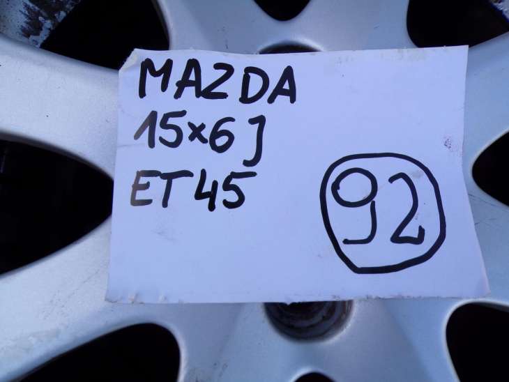 Mazda 2 Demio Yaris Corolla Felgi Aluminiowe 6x15 Et45 4x100 - obrazek 2