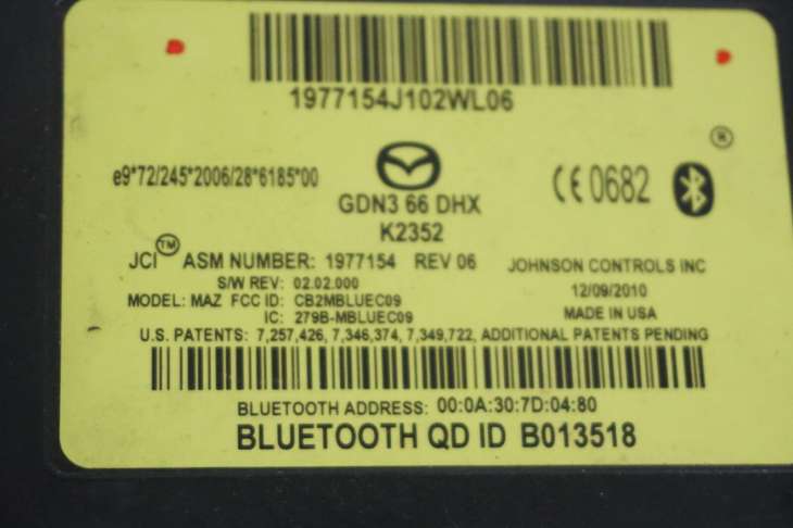 Moduł Serownik Mazda 6 II Gh Moduł Bluetooth Gdn366dhx - obrazek 2