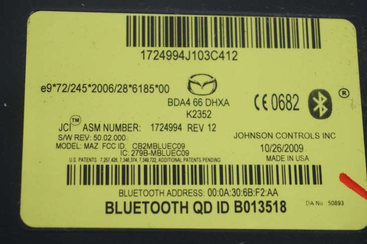 Moduł Serownik Mazda 6 II Gh Moduł Bluetooth Gdn366dhxa - obrazek 2