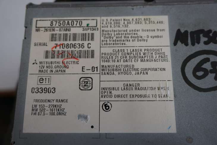 Mitsubishi Outlander II Nawigacja Gps 8750a070 Nr. - obrazek 6