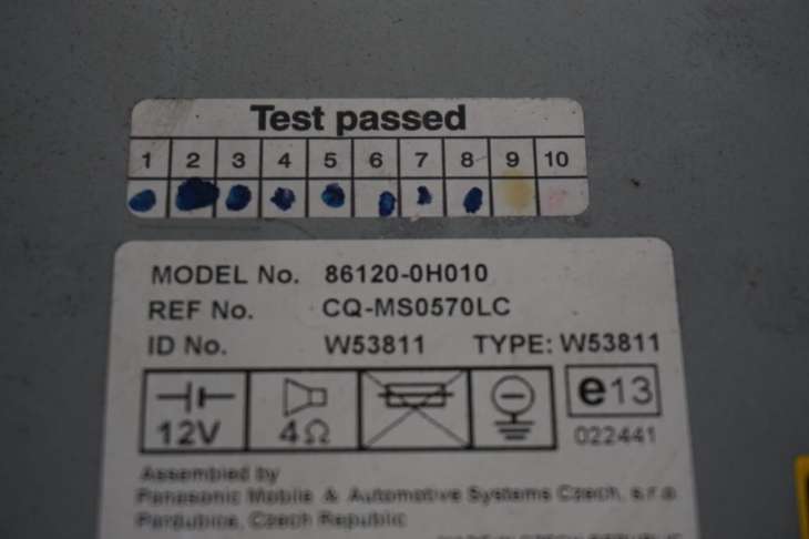Toyota Aygo Radio Cd 86120-0h010 - obrazek 3