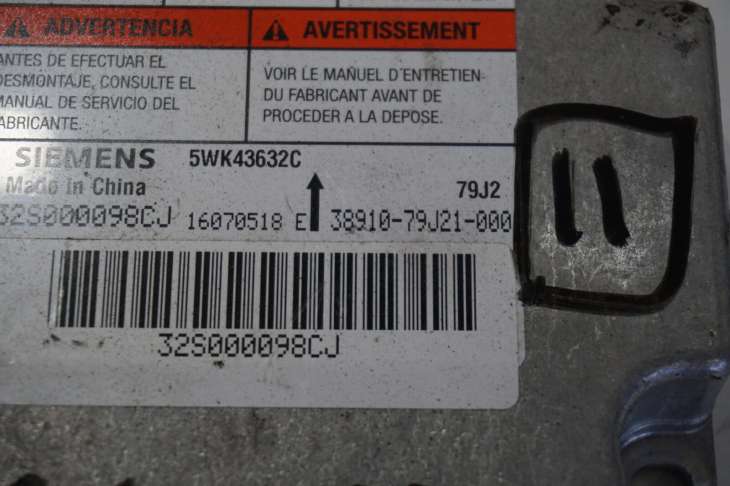 Suzuki Sx4 Moduł Poduszek Powietrznych 38910-79j21 5wk43632c - obrazek 2
