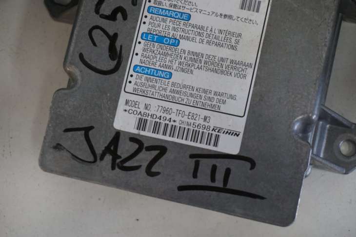 HONDA JAZZ III ZESTAW AIRBAG PODUSZKI PASY BEZPIECZENSTWA STEROWNIK 77960-tf0-E821-M3 - obrazek 6