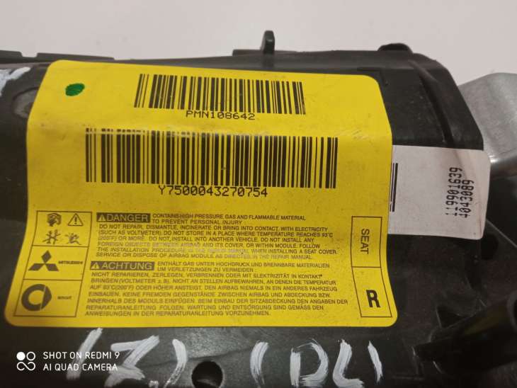 Mitsubishi Colt Poduszka Fotela Air Bag Prawa Przód 602123700 - obrazek 3