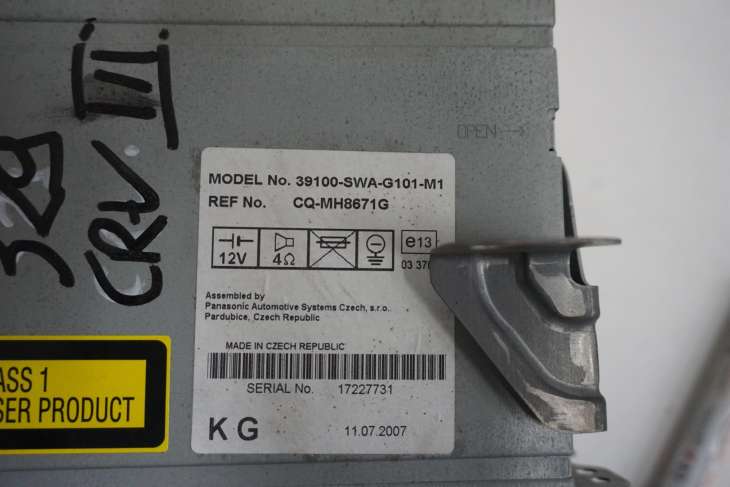 HONDA CR-V III RADIOODTWARZACZ 39100-SWA-G101-M1 - obrazek 7