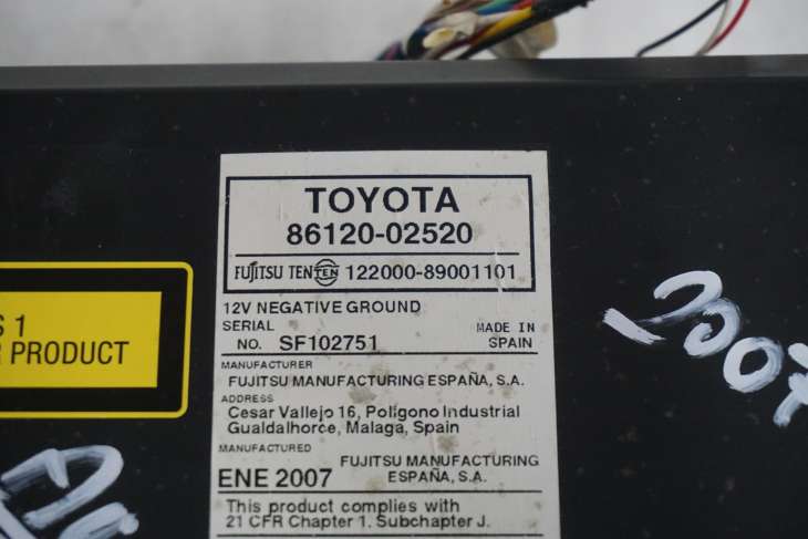 TOYOTA AURIS I RADIOODTWARZACZ 86120-02520 - obrazek 5