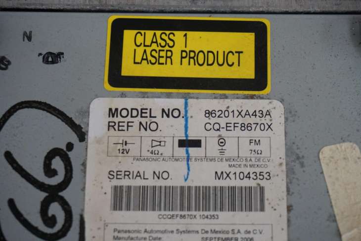 SUBARU TRIBECA B9 RADIOODTWARZACZ CD 86201-XA43A - obrazek 5