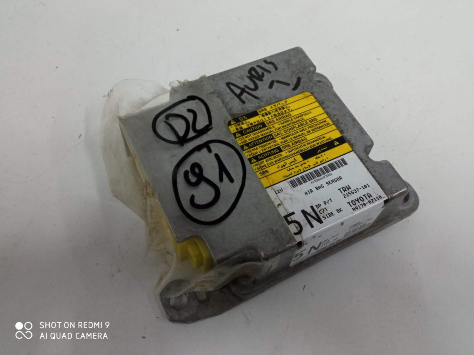 Toyota Auris I Moduł Sensor Sterownik Poduszek Airbag 89170-02110