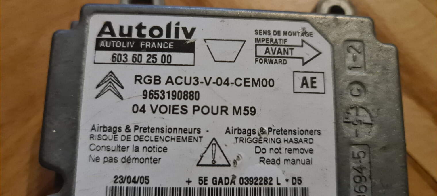 Citroen Peugeot Sterownik Moduł Air Bag Rgb Acu3-V-04-Cem00 - obrazek 2