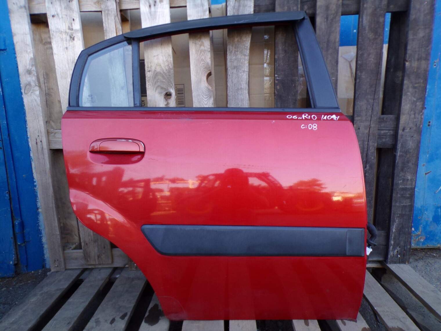 Kia Rio II Drzwi Prawe Tylne O8 TROPICAL RED Szyba Mechanizm 770041G210 O8 - TROPICAL RED