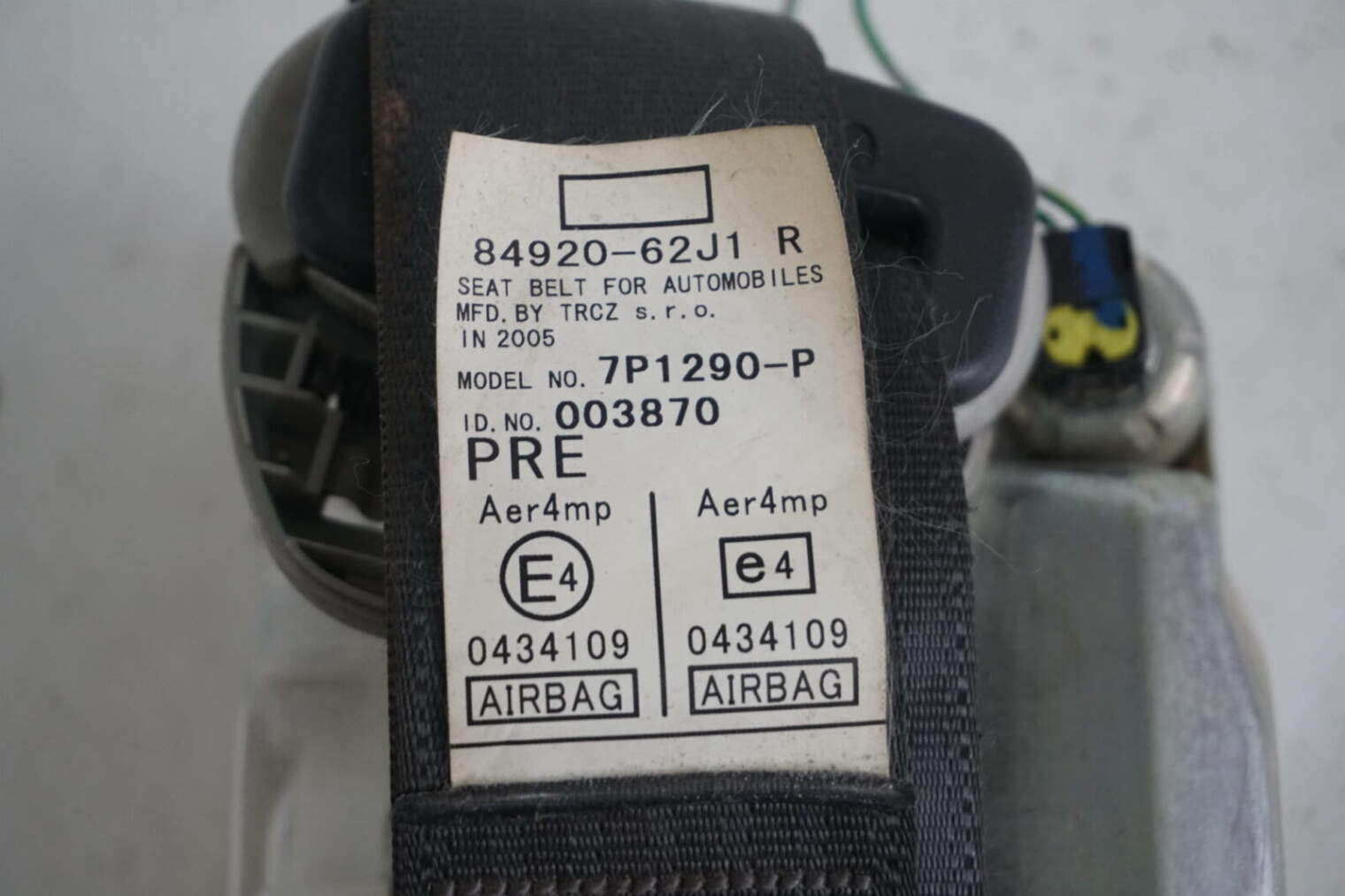 Suzuki Swift Mk6 2007r Pas Bezpieczeństwa Prawy Przód 84920-62j1 Numer 108 - obrazek 3