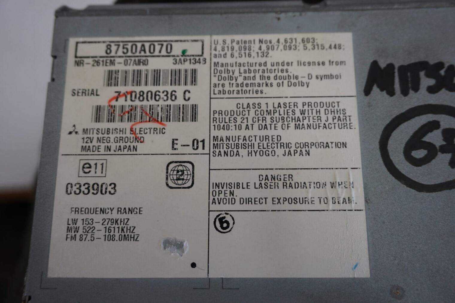 Mitsubishi Outlander II Nawigacja Gps 8750a070 Nr. - obrazek 6