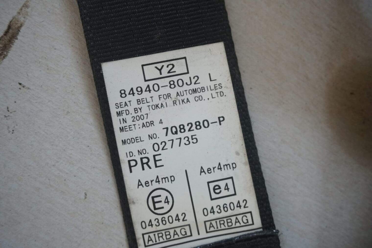 Suzuki Sx4 Lewy Przedni Pas Bezpieczeństwa 84940-80j2 - obrazek 4