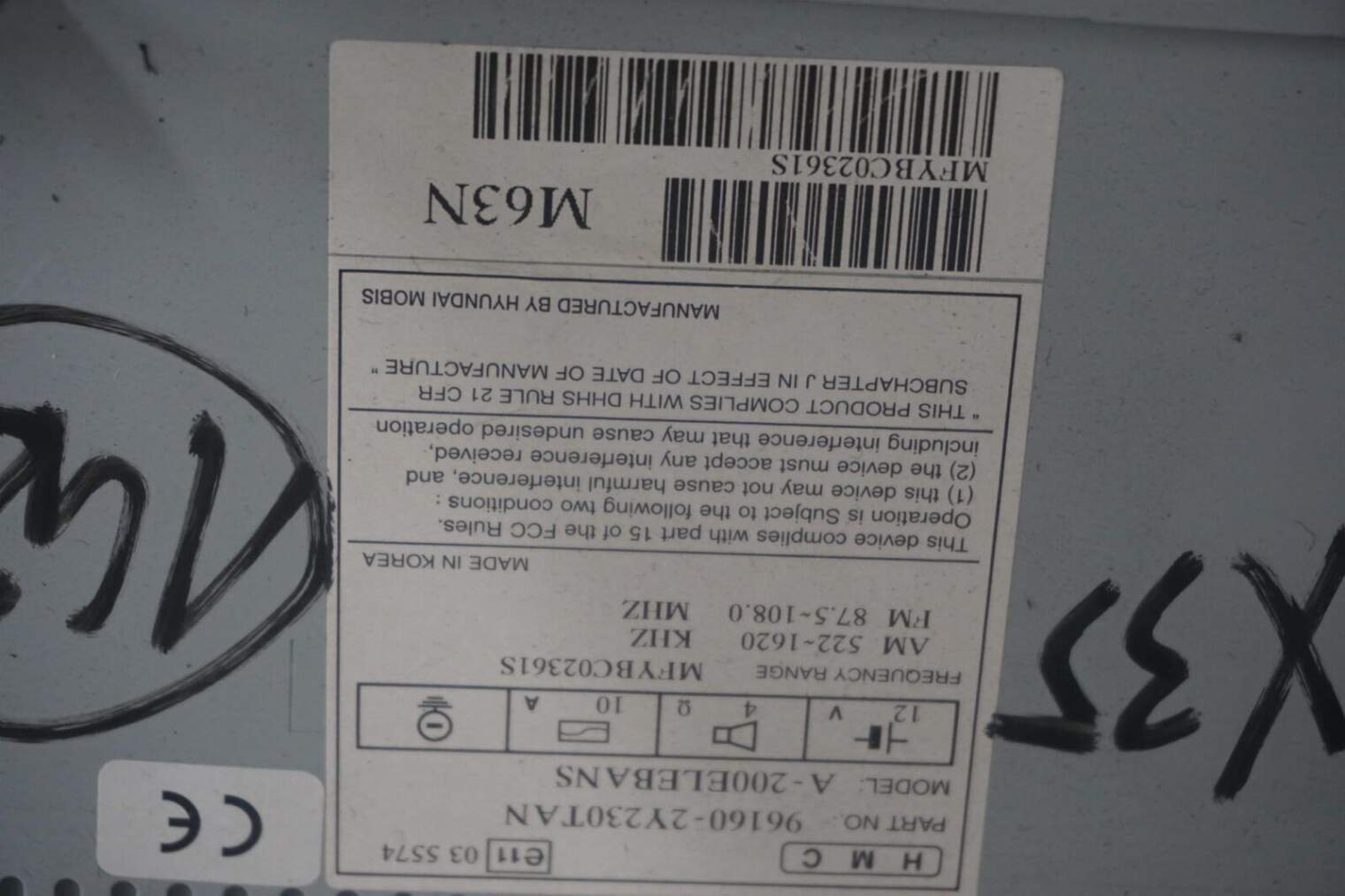 HYUNDAI IX35 RADIOODTWARZACZ 96160-2Y230 - obrazek 5
