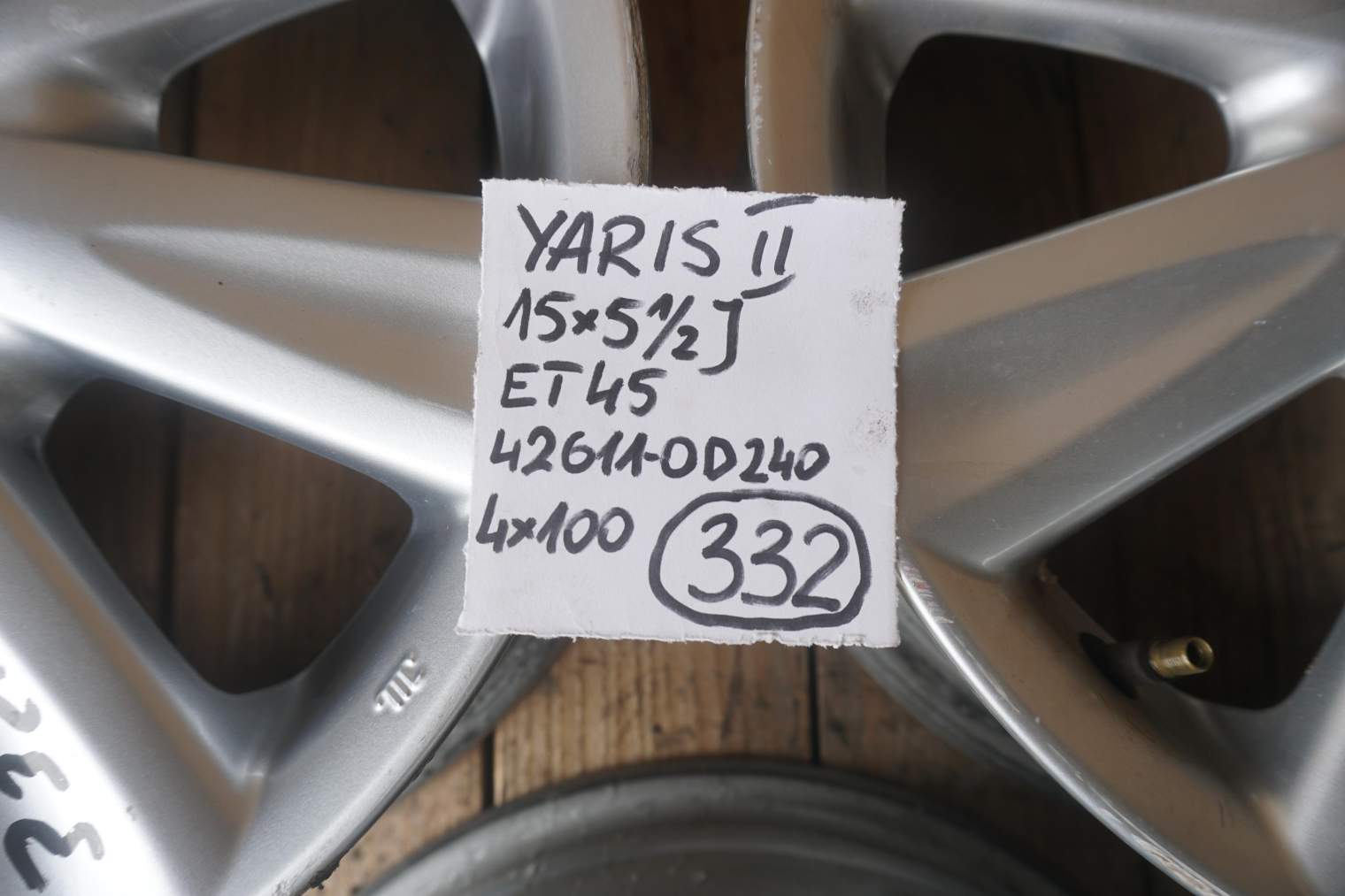 TOYOTA YARIS II 2006-2012 FELGA ALUMINIOWA 4x100 et45 15x5,5j 42611-0D240 - obrazek 26